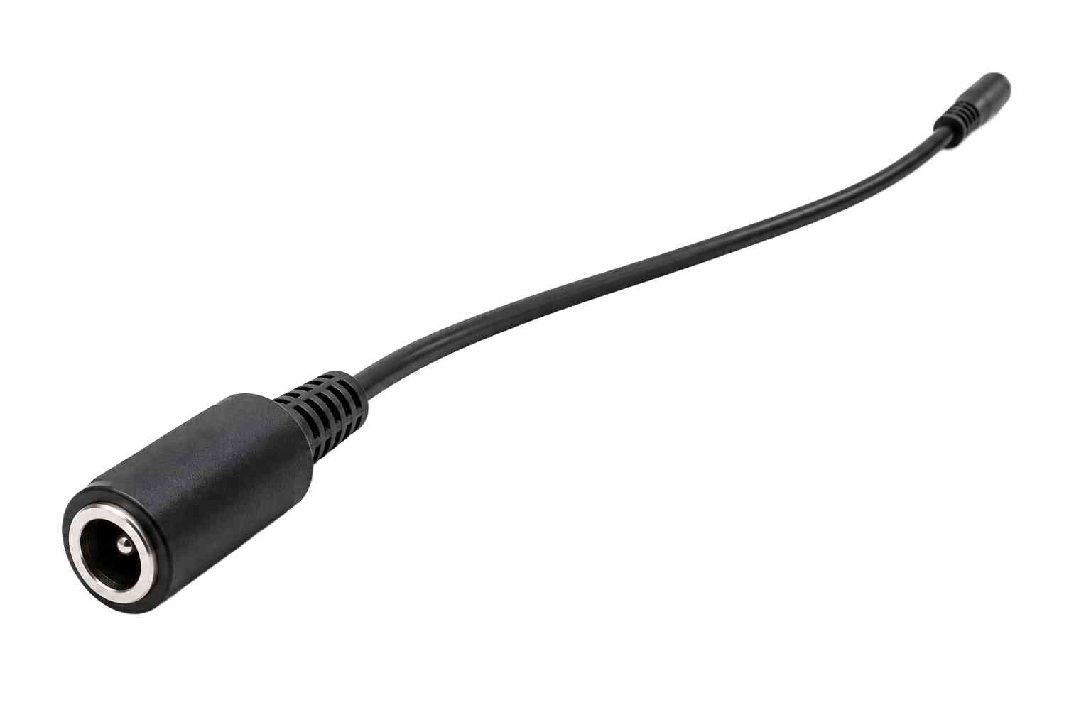 DC napájecí konektor samice kabelový černý 2,1/5,5mm 25cm - celkový pohled